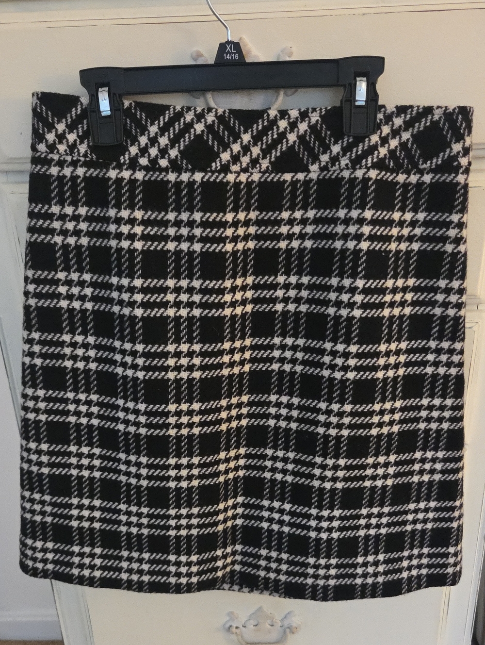 J. Crew Black and White Plaid Mini Skirt